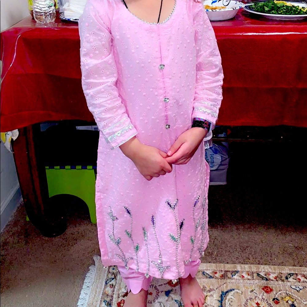 Pink Three Piece shalwar kameez Girls
